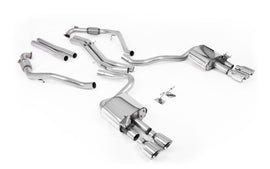 Audi S5 B9 Sport Diff models with Brace Bars - Non-Resonated Cat-Back (Louder) with Quad Polished Trims