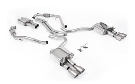 Audi S5 B9 Sport Diff models with Brace Bars (RHD) - Resonated Cat-Back with Quad Brushed Titanium Trims