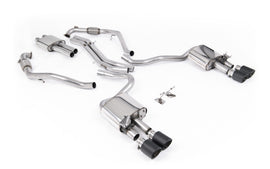 Audi S5 B9 Sport Diff models with Brace Bars (RHD) - Resonated Cat-Back with Quad Carbon Trims