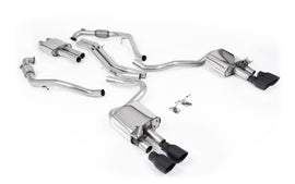 Audi S5 B9 Sport Diff models with Brace Bars (RHD) - Resonated Cat-Back with Quad Cerakote Black Trims