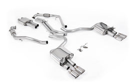 Audi S5 B9 Sport Diff models with Brace Bars (RHD) - Resonated Cat-Back with Quad Polished Oval Trims