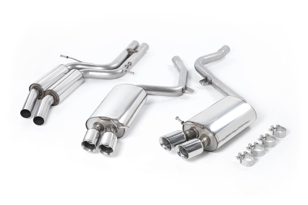 Audi S5 V8 - Resonated (Quieter) Cat-Back Exhaust System with Polished Trims (For Manual Models)