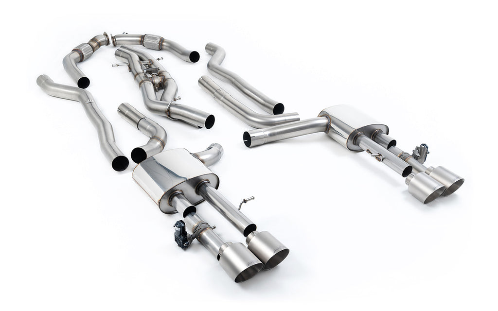 Audi S8 D5 V8 (Long Wheel Base) - Non-Resonated (Louder) Cat-Back with Brushed Titanium Tips