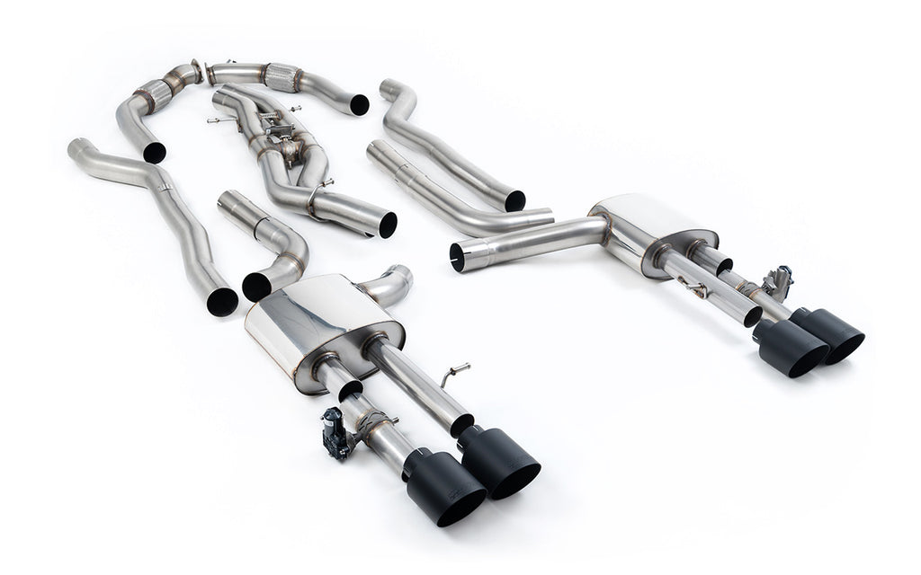Audi S8 D5 V8 (Long Wheel Base) - Non-Resonated (Louder) Cat-Back with Cerakote Black Tips