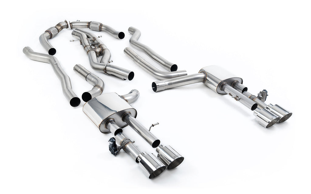 Audi S8 D5 V8 (Long Wheel Base) - Non-Resonated (Louder) Cat-Back with Polished Tips