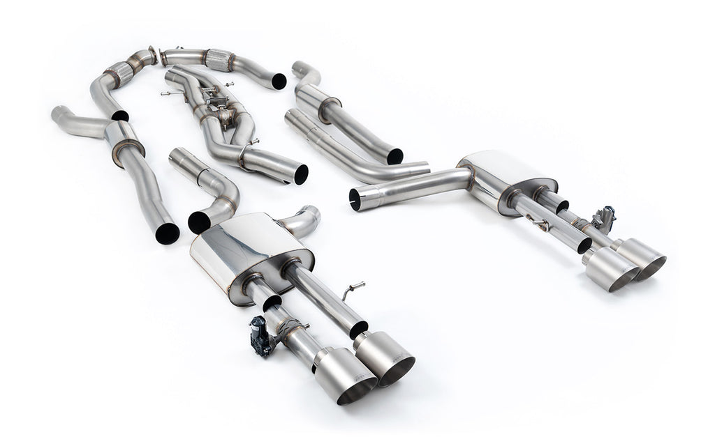 Audi S8 D5 V8 (Long Wheel Base) - Resonated (Quieter) Cat-Back with Brushed Titanium Tips