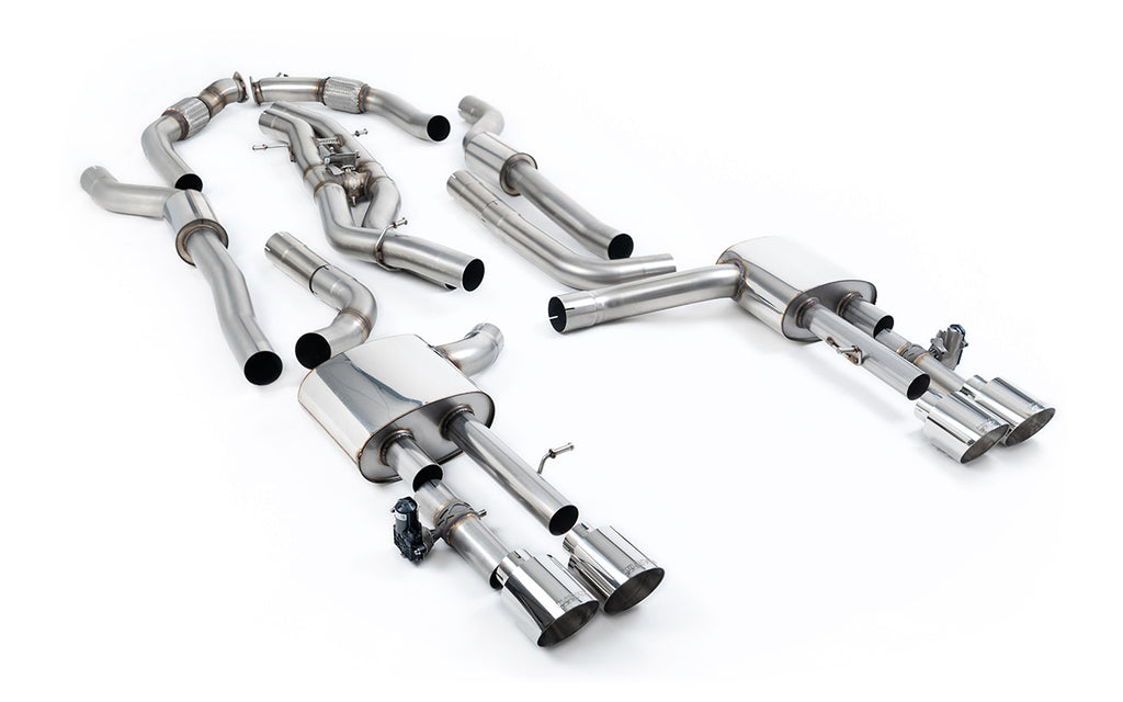 Audi S8 D5 V8 (Long Wheel Base) - Resonated (Quieter) Cat-Back with Polished Tips