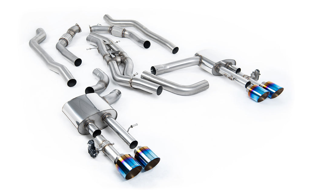 Audi S8 D5 V8 - Non-Resonated (Louder) OPF-Back Exhaust System with GT-115 Burnt Titanium Trims