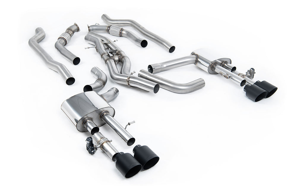 Audi S8 D5 V8 - Non-Resonated (Louder) OPF-Back Exhaust System with GT-115 Cerakote Black Trims