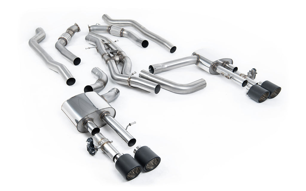 Audi S8 D5 V8 - Non-Resonated (Louder) OPF-Back Exhaust System with JET-115 Carbon Trims