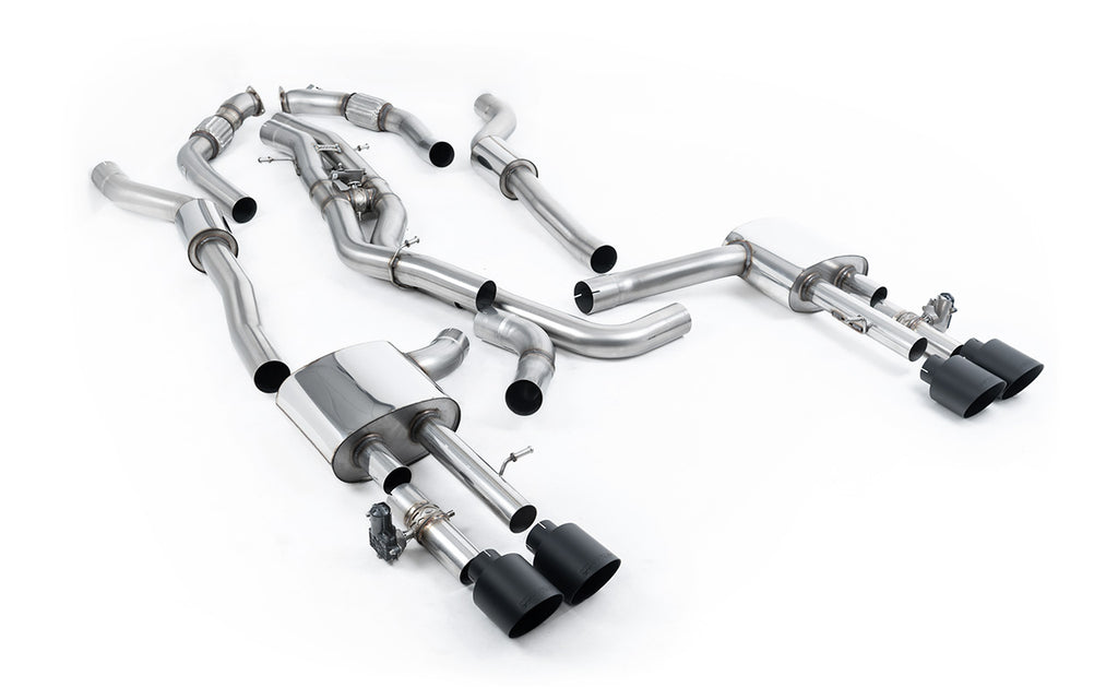 Audi S8 D5 V8 - Resonated (Quieter) OPF-Back Exhaust System with GT-115 Cerakote Black Trims