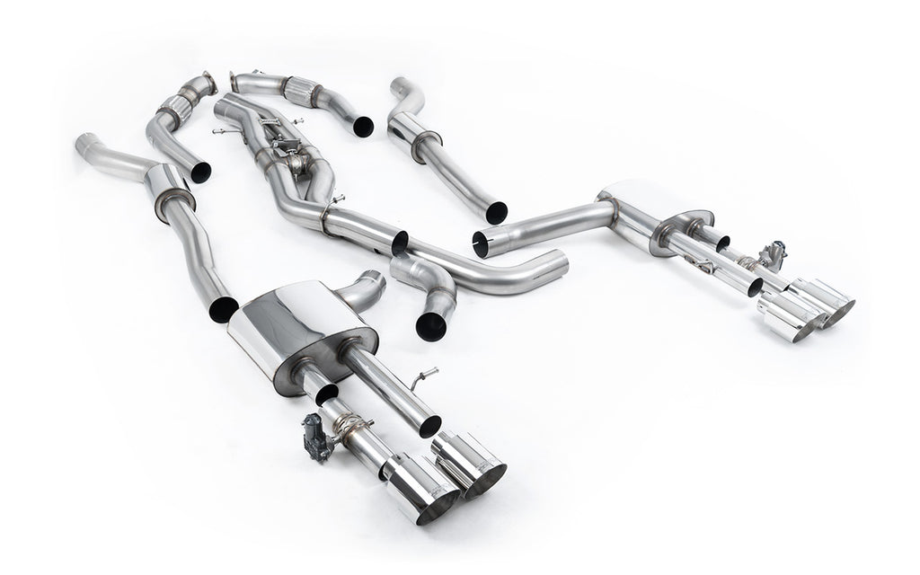 Audi S8 D5 V8 - Resonated (Quieter) OPF-Back Exhaust System with GT-115 Polished Trims