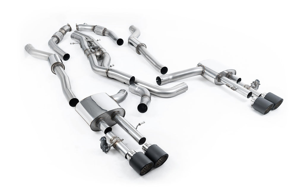 Audi S8 D5 V8 - Resonated (Quieter) OPF-Back Exhaust System with JET-115 Carbon Trims