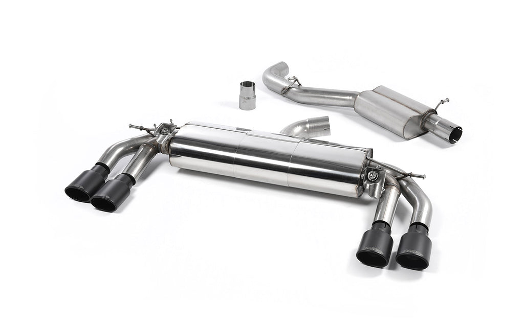 Audi TTS MK3 - Resonated (Quieter) Cat-Back Exhaust System with Cerakote Black Oval Tips