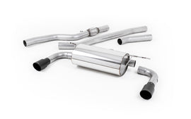 BMW 4 Series F32 428i Auto - Non-Resonated (Louder) Cat-Back Exhaust System with Cerakote Black Trims (For 435i M Sport Valance)