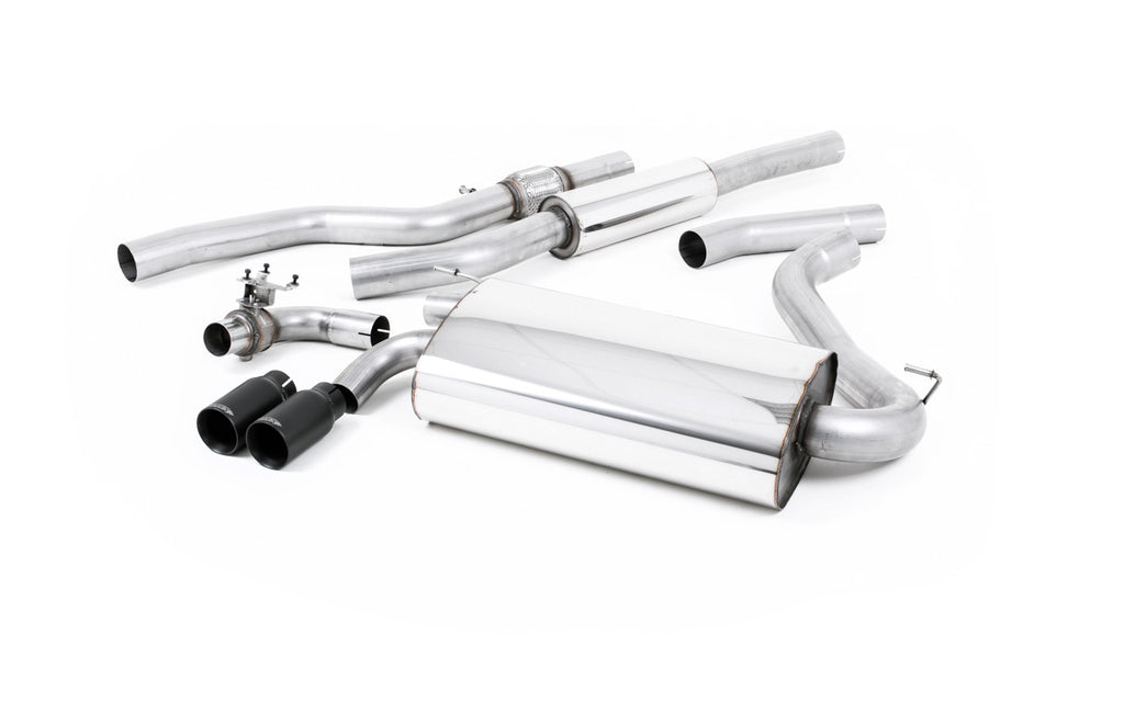 BMW 4 Series F32 428i Auto - Resonated (Quieter) Cat-Back Exhaust System with Cerakote Black Trims