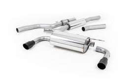 BMW 4 Series F32 428i Auto - Resonated (Quieter) Cat-Back Exhaust System with Cerakote Black Trims (For 435i M Sport Valance)