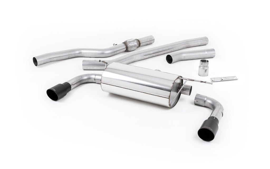 BMW 4 Series F32 428i Manual - Non-Resonated (Louder) Cat-Back Exhaust System with Cerakote Black Trims (For 435i M Sport Valance)