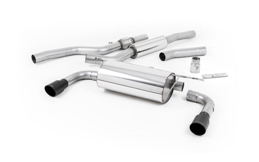BMW 4 Series F32 428i Manual - Resonated (Quieter) Cat-Back Exhaust System with Cerakote Black Trims (For 435i M Sport Valance)