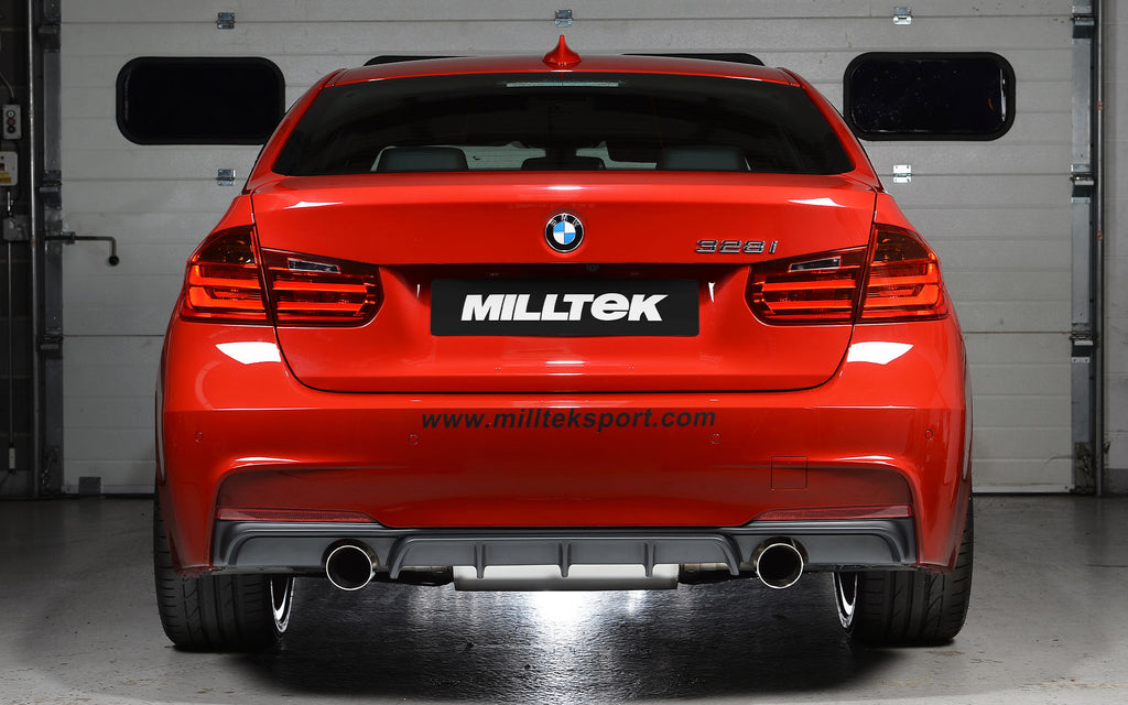 BMW F30 328i M Sport - Non-Resonated (Louder) Cat-Back Exhaust System with Twin Polished Trims
