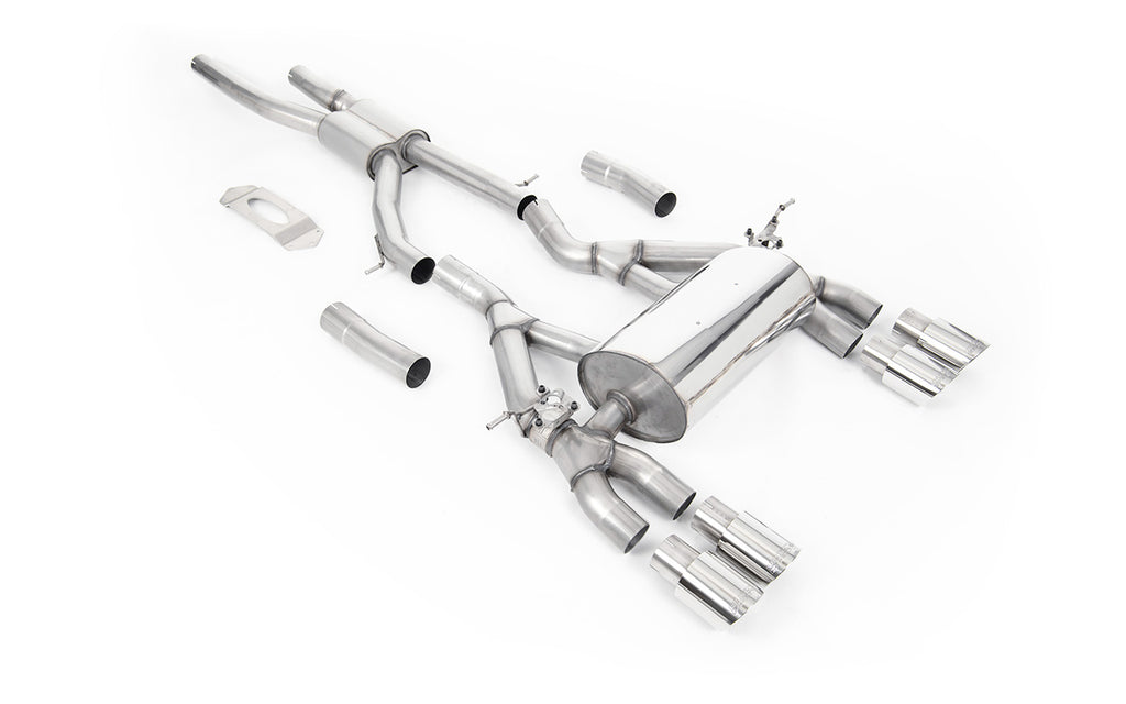 BMW F80 M3/F82 M4 - GPF / OPF Back Race Exhaust System with Polished GT-90 Trims