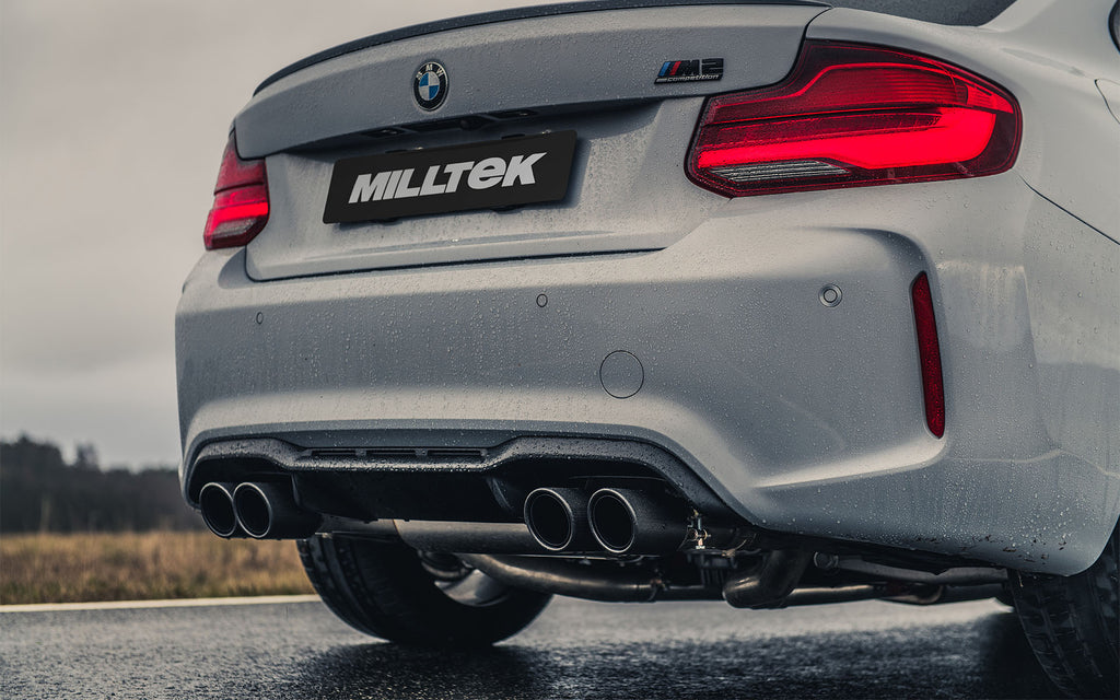 BMW F87 M2 Comp - GPF/OPF-Back Exhaust System with Quad Jet-90 Carbon Fibre Trims