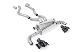 BMW G20/21 M340i & G22 M440i - OPF Back Exhaust System with Quad Black GT-100 Black Trims