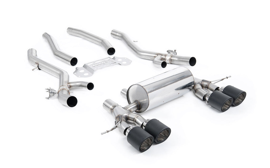 BMW G8X M3/M4 - OPF/GPF Back with Centre Resonator Bypass System with JET-115 Carbon Fibre Trims