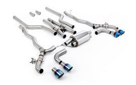BMW M5 F90 (GPF Equipped) - Cat Back Exhaust System with Burnt/Blue Titanium GT-100 Trims