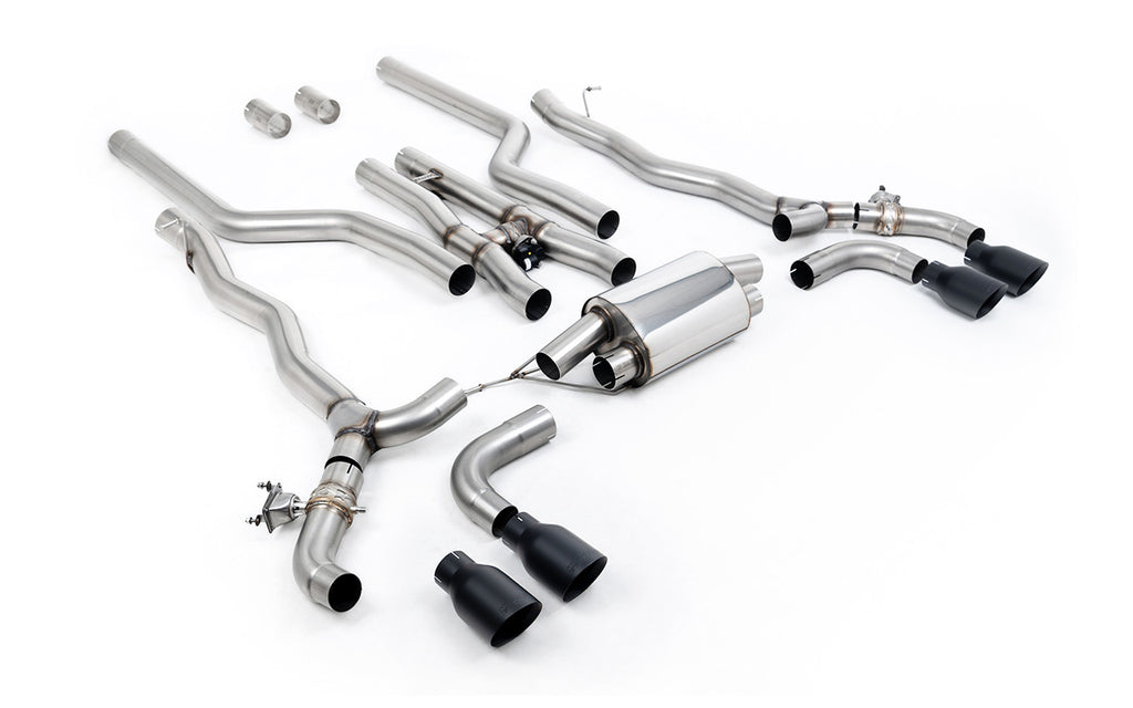 BMW M5 F90 (GPF Equipped) - Cat Back Exhaust System with Cerakote Black GT-100 Trims