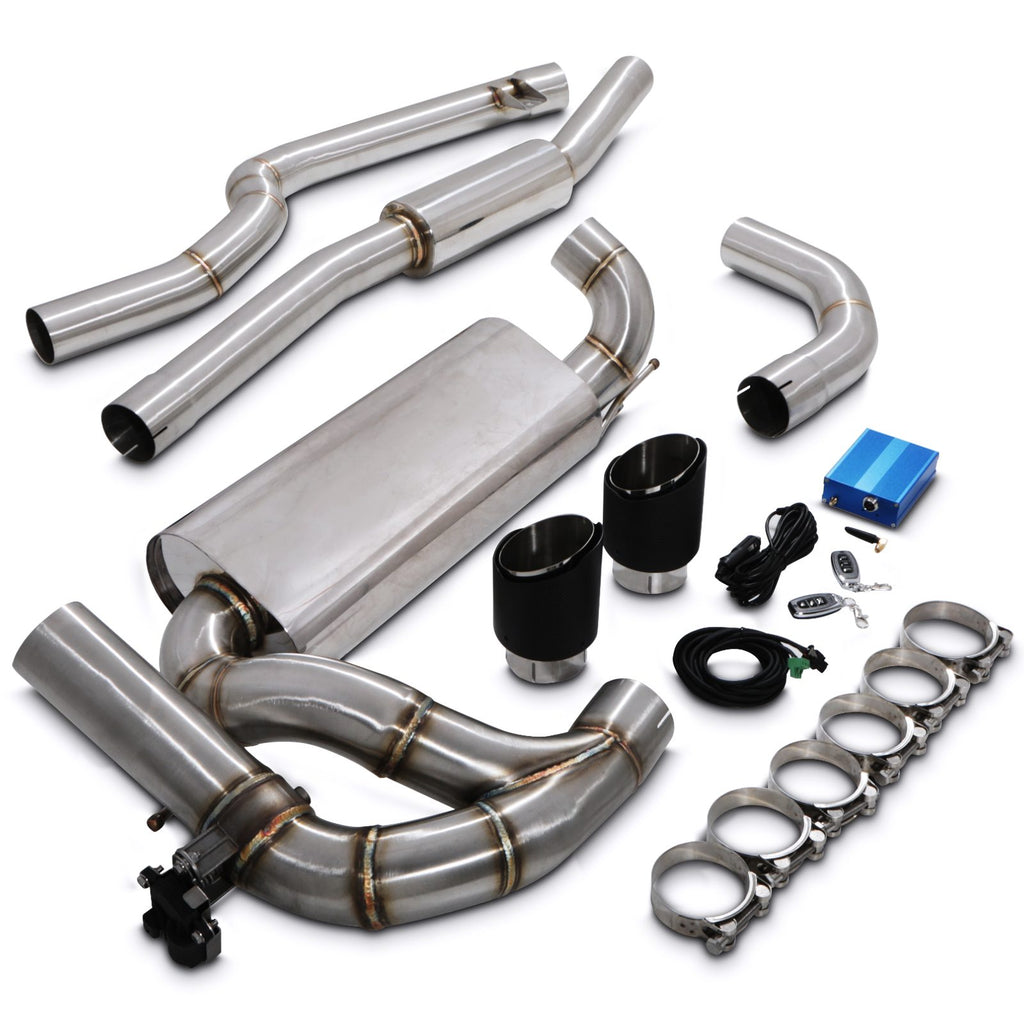 Direnza BMW M140i F20 F21 16-19 - 3" Valved Catback Exhaust System With Carbon Tips