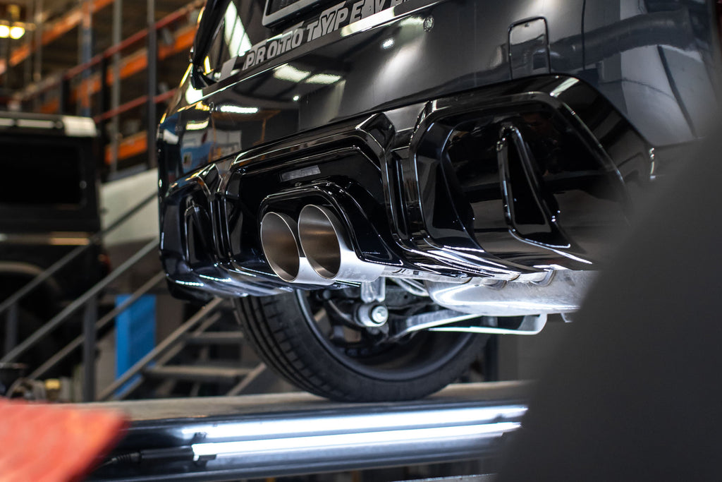 F66 Mini Cooper S Non-Resonated (louder) OPF/GPF Back System for Milltek Design Diffuser only with Brushed Titanium Tips