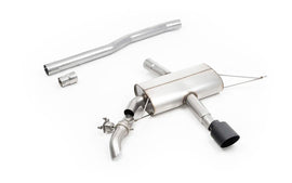 F66 Mini JCW  - Non-Resonated Particulate Filter-back System with Cerakote Black Tips