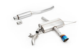 F66 Mini JCW - Resonated Particulate Filter-back System with Burnt/Blue Titanium Tips