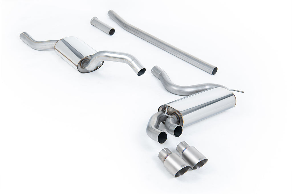 Audi Coupe UR Quattro 10V - Resonated (Quieter) Downpipe-Back Exhaust System with Titanium OEM-Style Trims