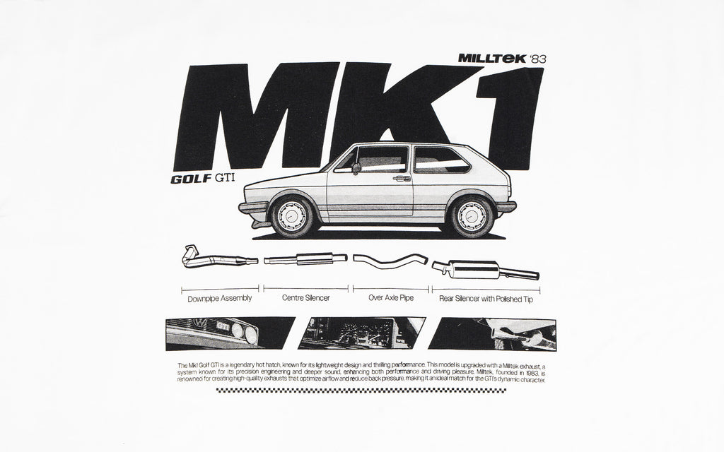 Milltek Tee White (VW Golf Mk1) - XL