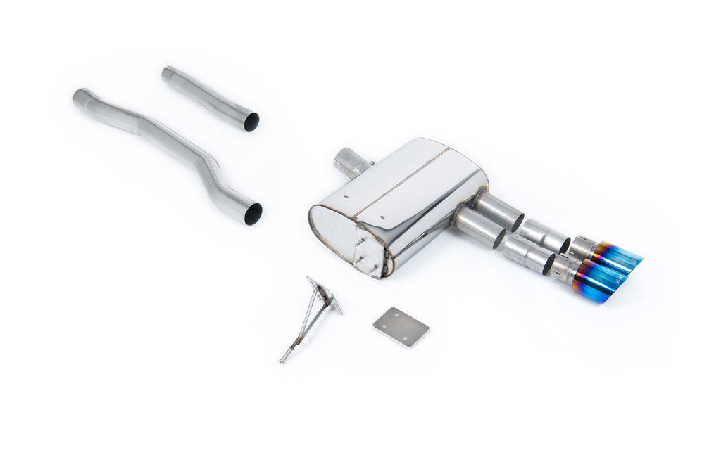 Mini Cooper S F55 (LCI Only) - GPF/OPF Back Exhaust System with Burnt Titanium GT-90 Trims