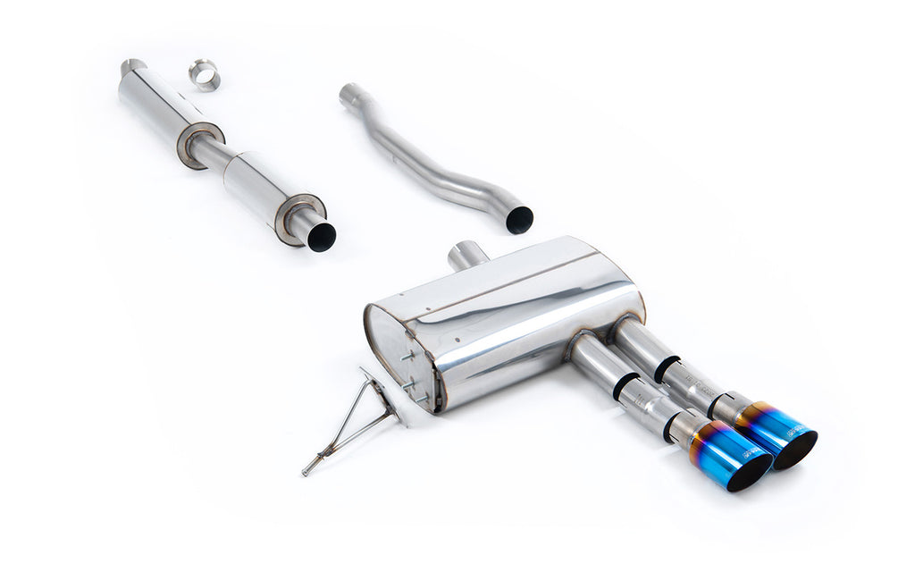Mini Cooper S F55 - Resonated (Quieter) Cat-Back with Burnt/Blue Titanium Tips