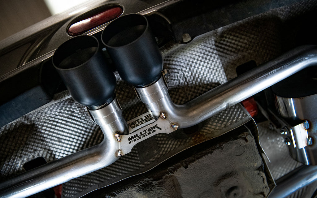 Mini Cooper S R53 - Resonated (quieter) Cat Back Exhaust System with Cerakote Black Trims