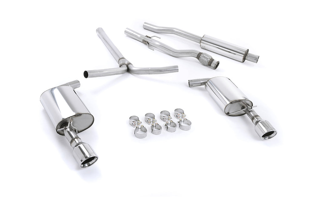 Mini Cooper S R55 Clubman - Resonated (Quieter) Cat-Back Exhaust System with Polished Dual JET Trims