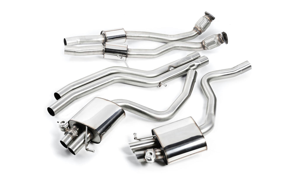 Audi RS4 B8 Avant - Non-Resonated Cat-Back Exhaust System - Uses OE Trims