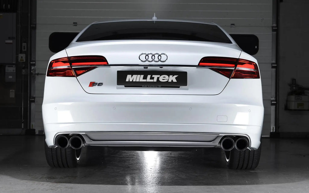 Audi S8 D4 Quattro - Non-Resonated (Louder) Cat-Back Exhaust System with Cerakote Black Trims
