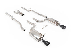 Audi S4 B6 - Non-Resonated (Louder) Cat-Back Exhaust System with GT-100 Cerakote Black Trims