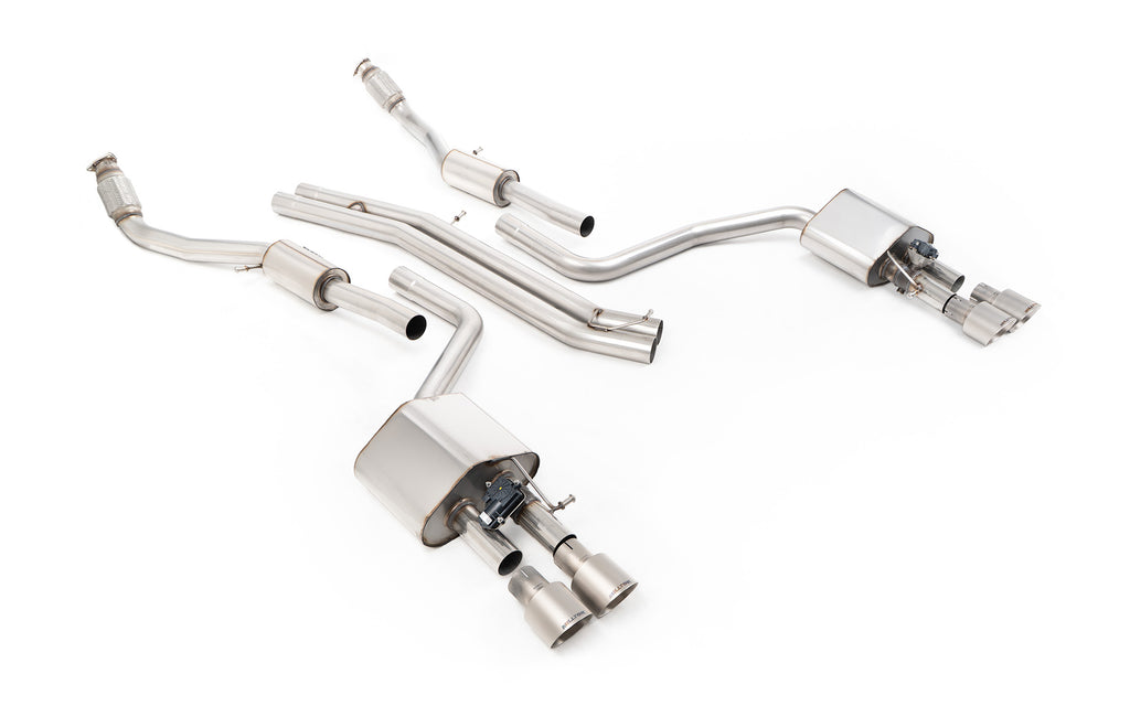 Audi S8 D4 Quattro - Non-Resonated (Louder) Cat-Back Exhaust System with Titanium Trims