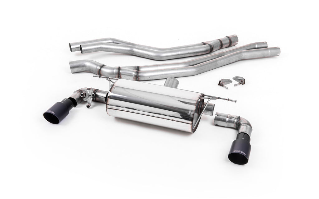 BMW F20/21 M140i (Non OPF) - Non-Resonated (Louder) Race Cat-Back Exhaust System with Cerakote Black GT-90 Trims