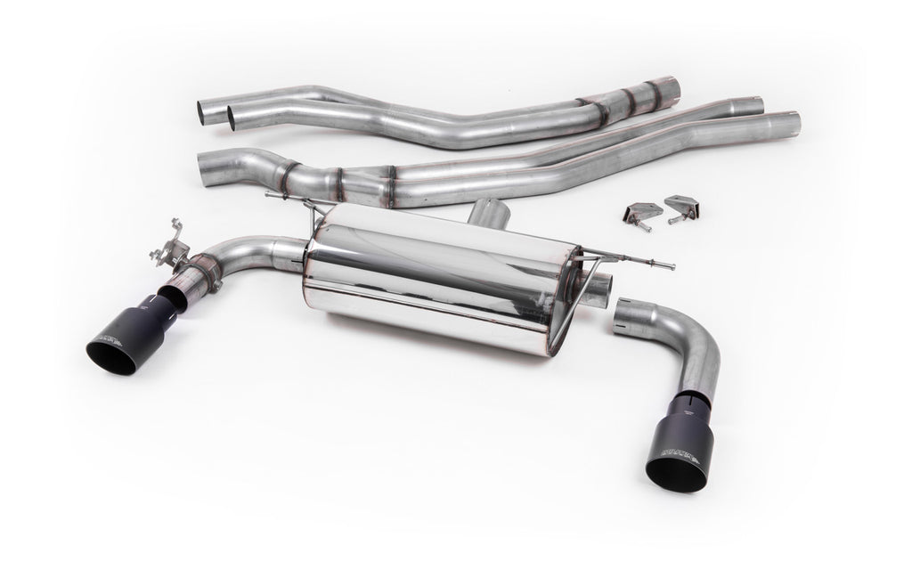 Non-Resonated (Louder) Race Cat-Back Exhaust System with Cerakote Black GT-90 Trims