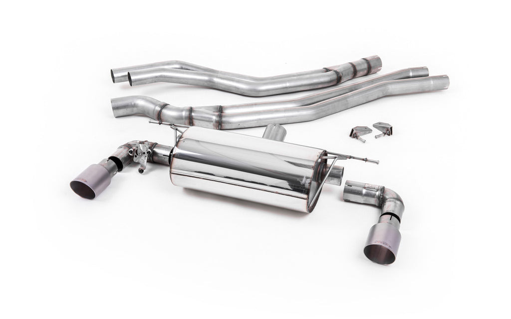 BMW F20/21 M140i (Non OPF) - Non-Resonated (Louder) Race Cat-Back Exhaust System with Titanium GT-90 Trims