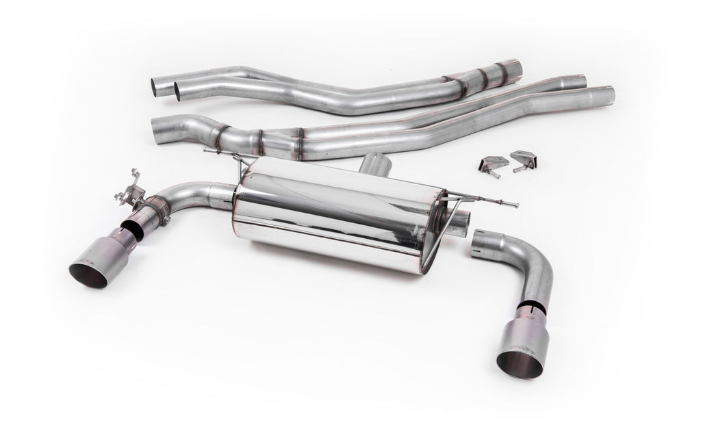 Non-Resonated (Louder) Race Cat-Back Exhaust System with Titanium GT-90 Trims