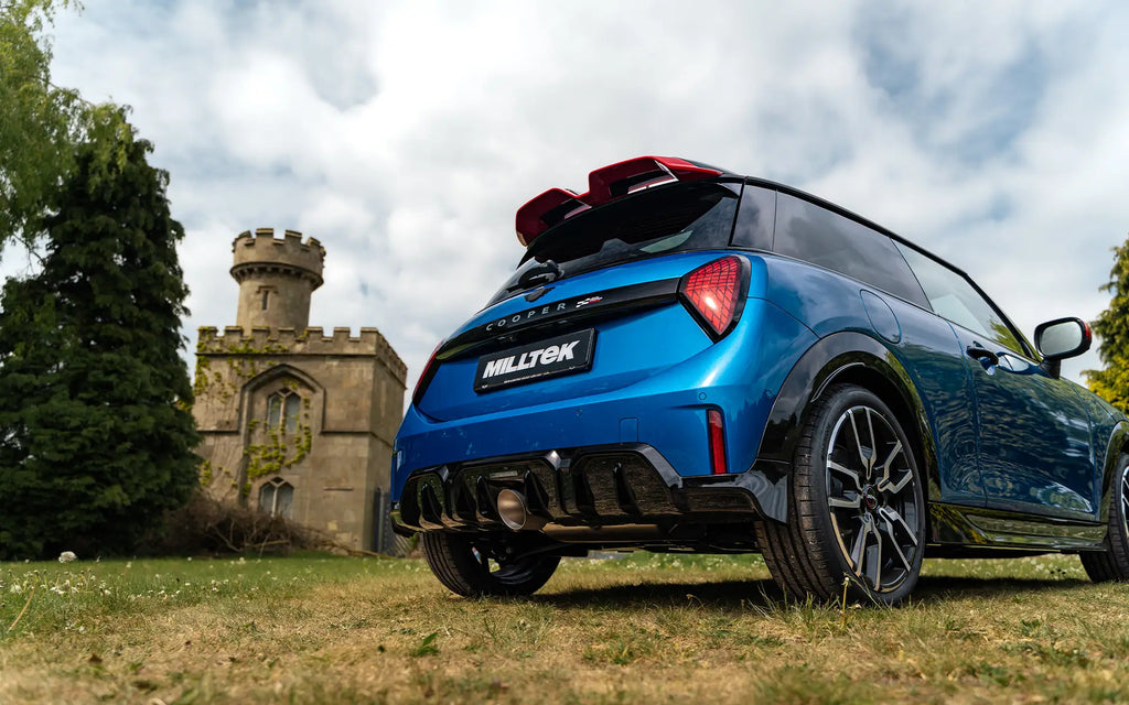 F66 Mini JCW - Non-Resonated Particulate Filter-back System with Brushed Titanium Tips
