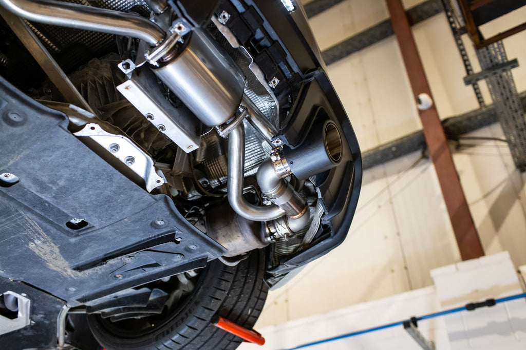 Porsche 718 GTS &amp; Spyder 4.0 Boxter/Cayman (GPF Models) - Particulate Filter-back With Carbon JET-115 Trims
